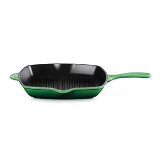 Outlet price €125.30 - Cast Iron Grill Pan square 26 cm Bamboo