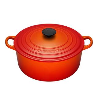 Traditional round roasting pan - cast iron, 20 cm, colour: stove red or black (also available in 24 cm) | Outlet price € 185,50
