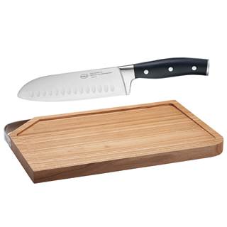 Elm cutting board 36x24 cm + Santoku knife Tradition 17.5 cm | Outlet price € 75,90