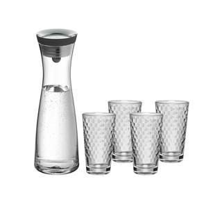 WMF water carafe 1 litre and 4 glasses