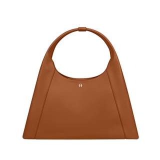 Adara shoulder bag, large | available in marzipan beige, crimson red and cognac brown