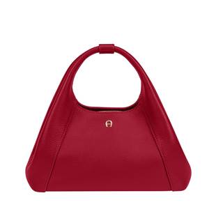 Adara shoulder bag, small | available in marzipan beige, crimson red and cognac brown
