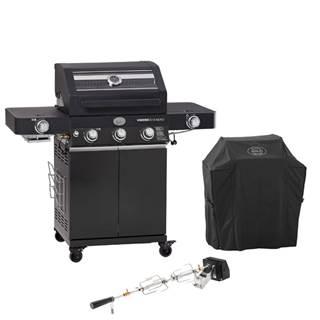 Outlet price €859.85 - BBQ-Station Videro G3-S NERO + Protective Cover G3 + Rotisserie G3