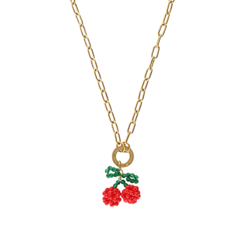 Ketting met rode kralen cherry