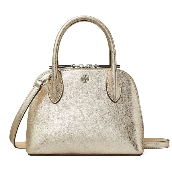 LNS0825 - Tory Burch -  Emerson Mini Dome Satchel white gold handbag.jpg